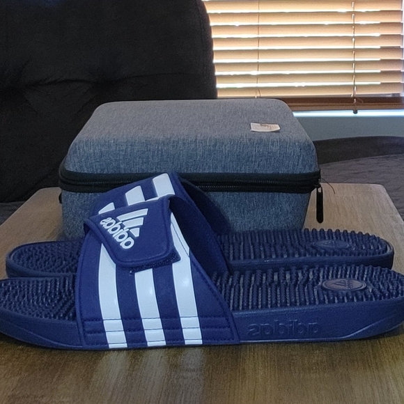 Adidas Adissage  Slides Men's 11 Navy Blue - Worn only once - Picture 3 of 5